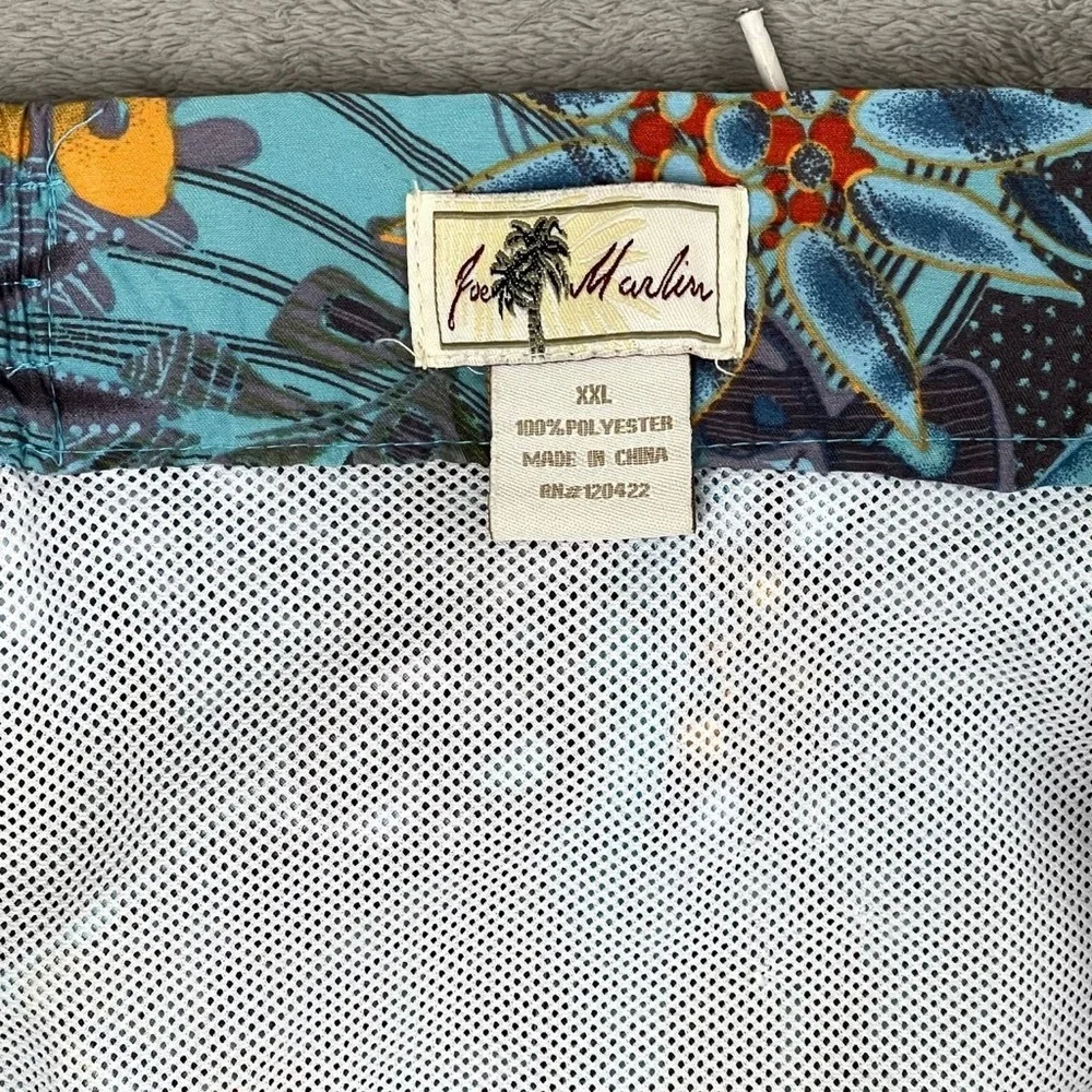 Joe Marlin XXL Swim‎ Shorts Men's Hybrid Trunks Hawaiian Drawstring Inseam  10”